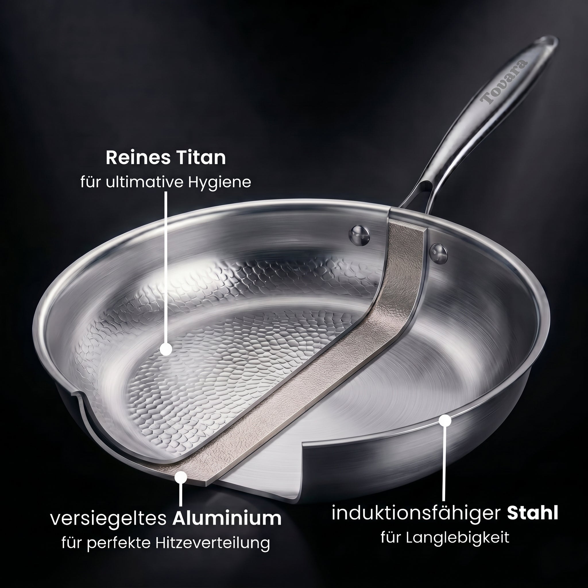 3-Schicht-Design der TitaniumPro™ Pfanne